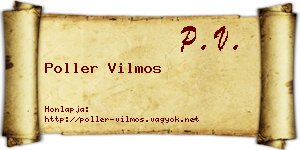 Poller Vilmos névjegykártya